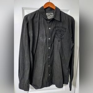 Affliction Black Premium Live Fast 73 Men's LS Dress Shirt Size XL
